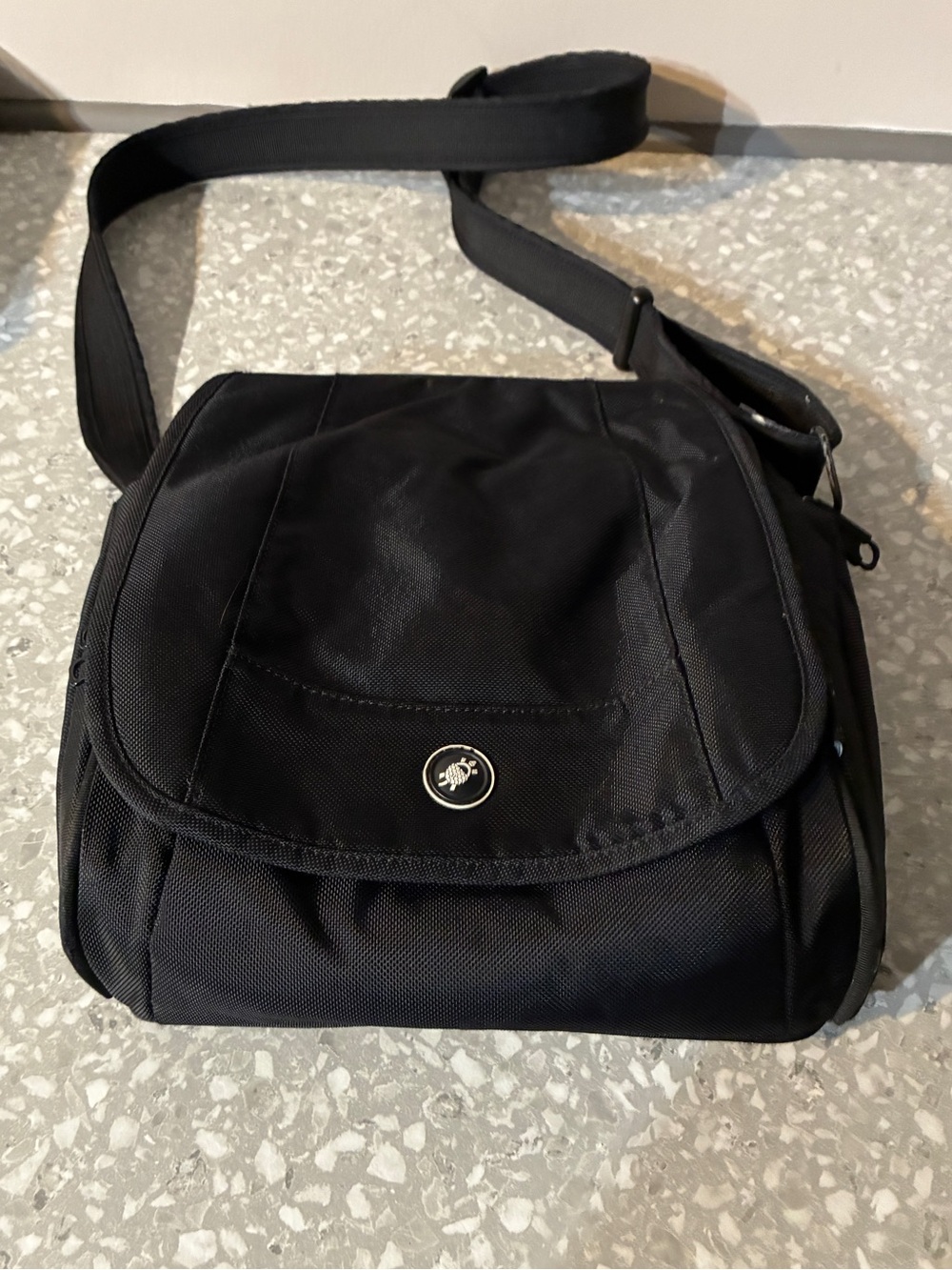 Black Travel Crossbody Messenger Bag - Lightweight